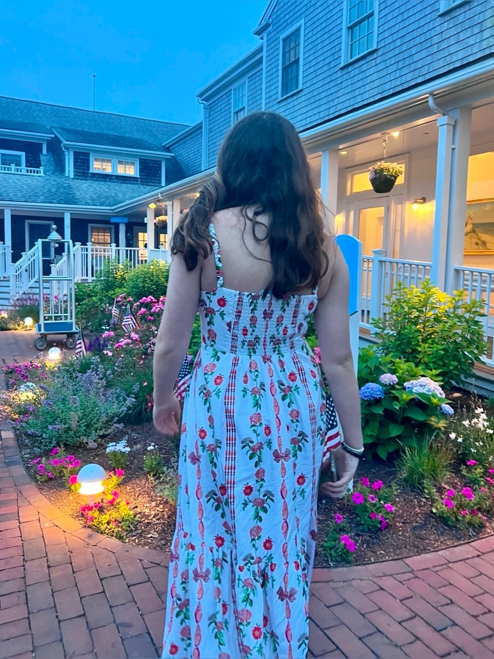 Hill House Pink and Green Floral Striped Midi Dress - Picture 16 of 16